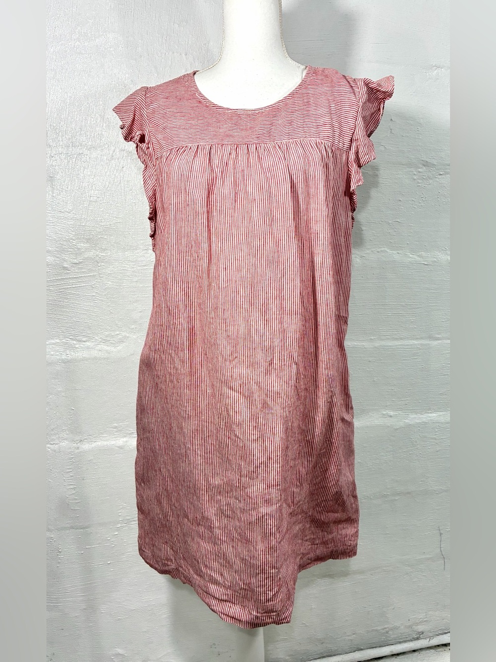 CYNTHIA ROWLEY LINEN STRIPPED DRESS
